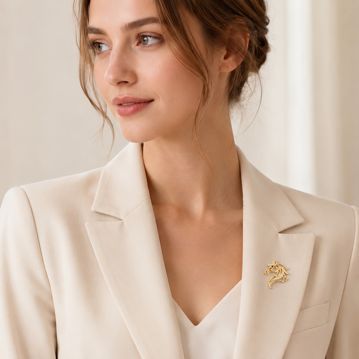 Premium Zodiac Horse Brooch, Statement Accessory